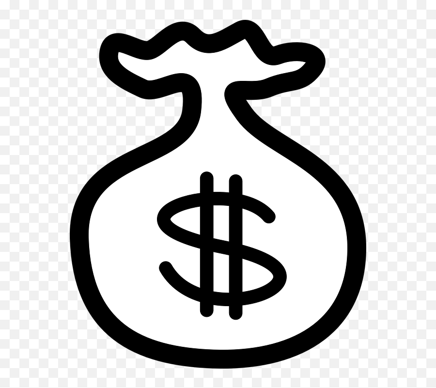 Money Bag Sack Bank - Black And White Money Clipart Emoji,Emoji Super Mario