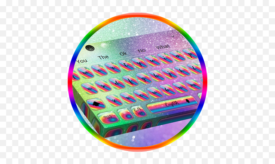 Glitter Rainbow Color Keyboard Theme - Circle Emoji,Rainbow Love Emoji Keyboard