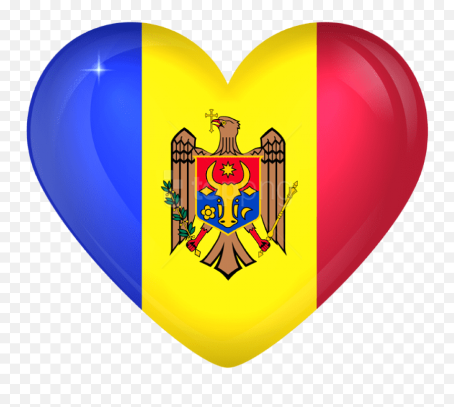 Free Png Download Moldova Large Heart Flag Clipart - Moldova Flag Heart Png Emoji,Soviet Flag Emoji