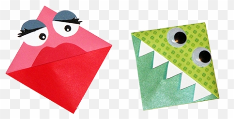 Origami Monster Bookmarks - Marks Emoji