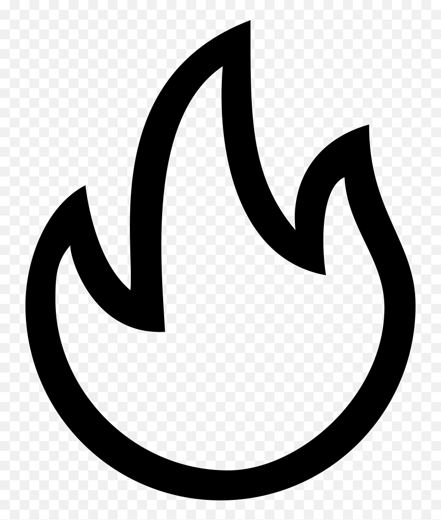 Download Real Fire Vector Png Download - Flames Outline Png Fire Symbol Black And White Emoji,Fire Emoji Vector