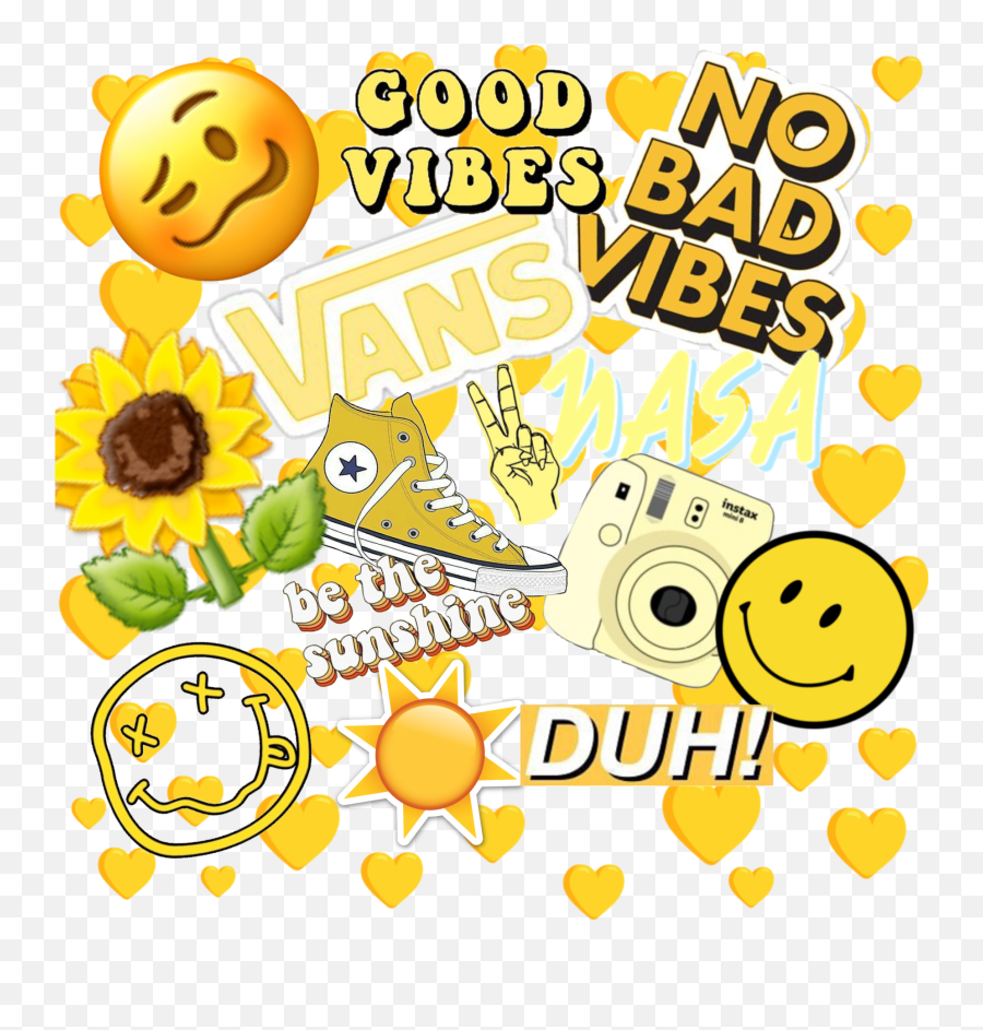 Nobadvibes Summer Yellow Vans Yelloaesthetic Aesthetic - Sunflower Emoji,Duh Emoticon