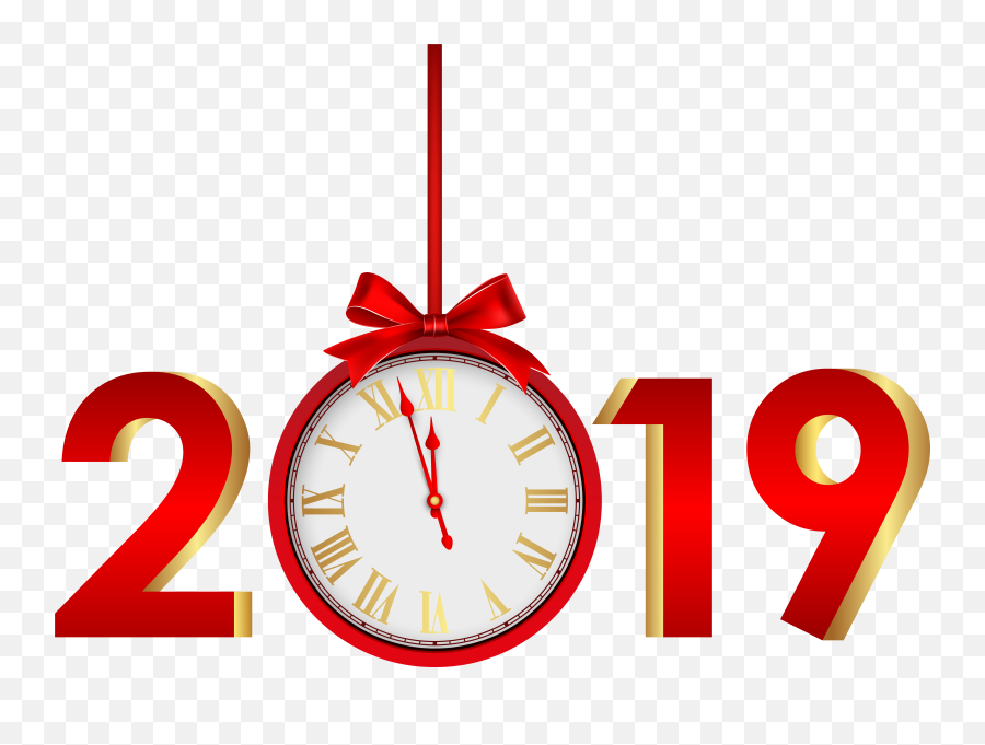 Happy New Year 2019 Png Hd Png - Happy New Year 2020 Clock Png Emoji,Happy New Year Emoticons