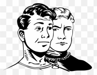Free Aggression Aggressive Vectors - Two Men Clipart Black And White Emoji