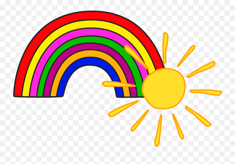 Sun Rainbow Kids Scrapbook Nature - Regenbogen Clipart Emoji,Beach Umbrella Emoji