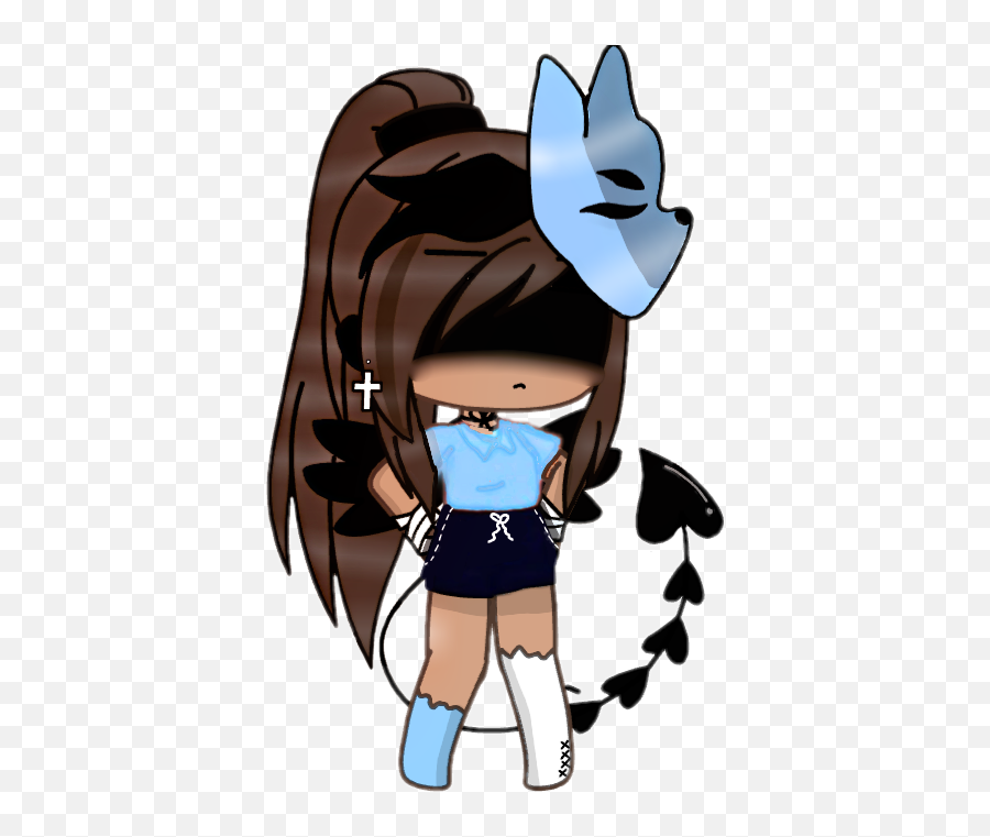 Gachalife Girl Cute Mad Madinside Chill - Cartoon Emoji,Devil Mask Emoji