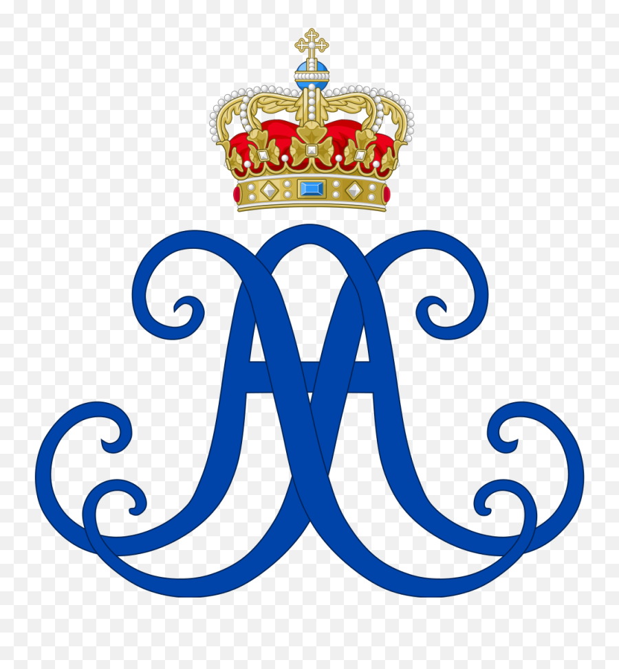 Royal Monogram Of Queen Anne Sophie - Danish Royal Crown Emoji,King Queen Emoji
