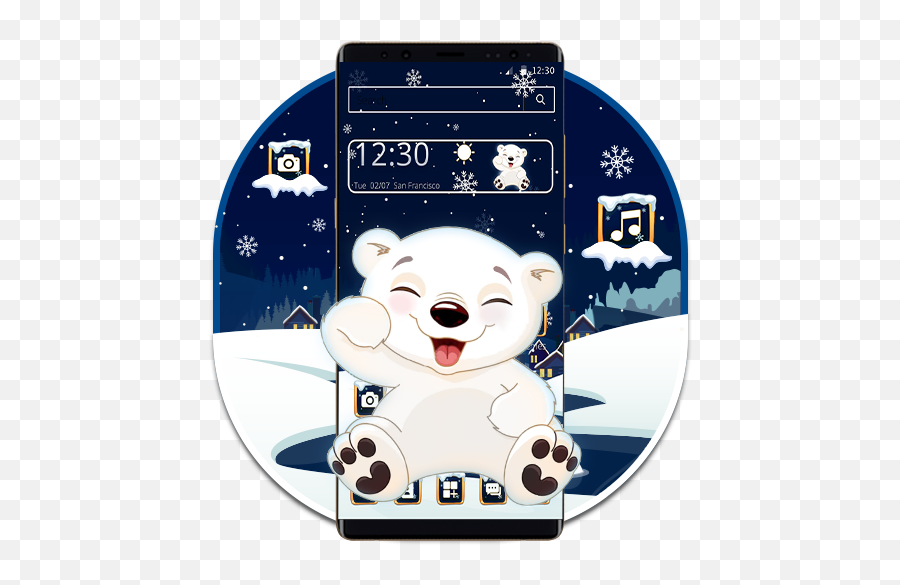 Cute Cartoon Polar Bear Theme - Aplikacije Na Google Playu Bebe Oso Polar Animado Emoji,Polar Bear Emoji