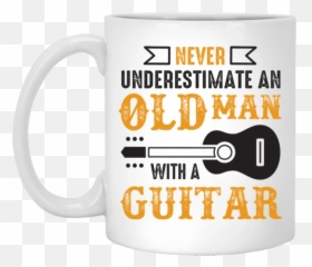 Never Underestimate An Old Man With Guitar T - Shirt Beer Stein Emoji,Banjo Emoji