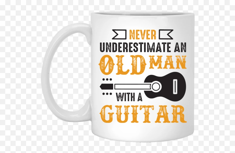 Never Underestimate An Old Man With Guitar T - Shirt Beer Stein Emoji,Banjo Emoji