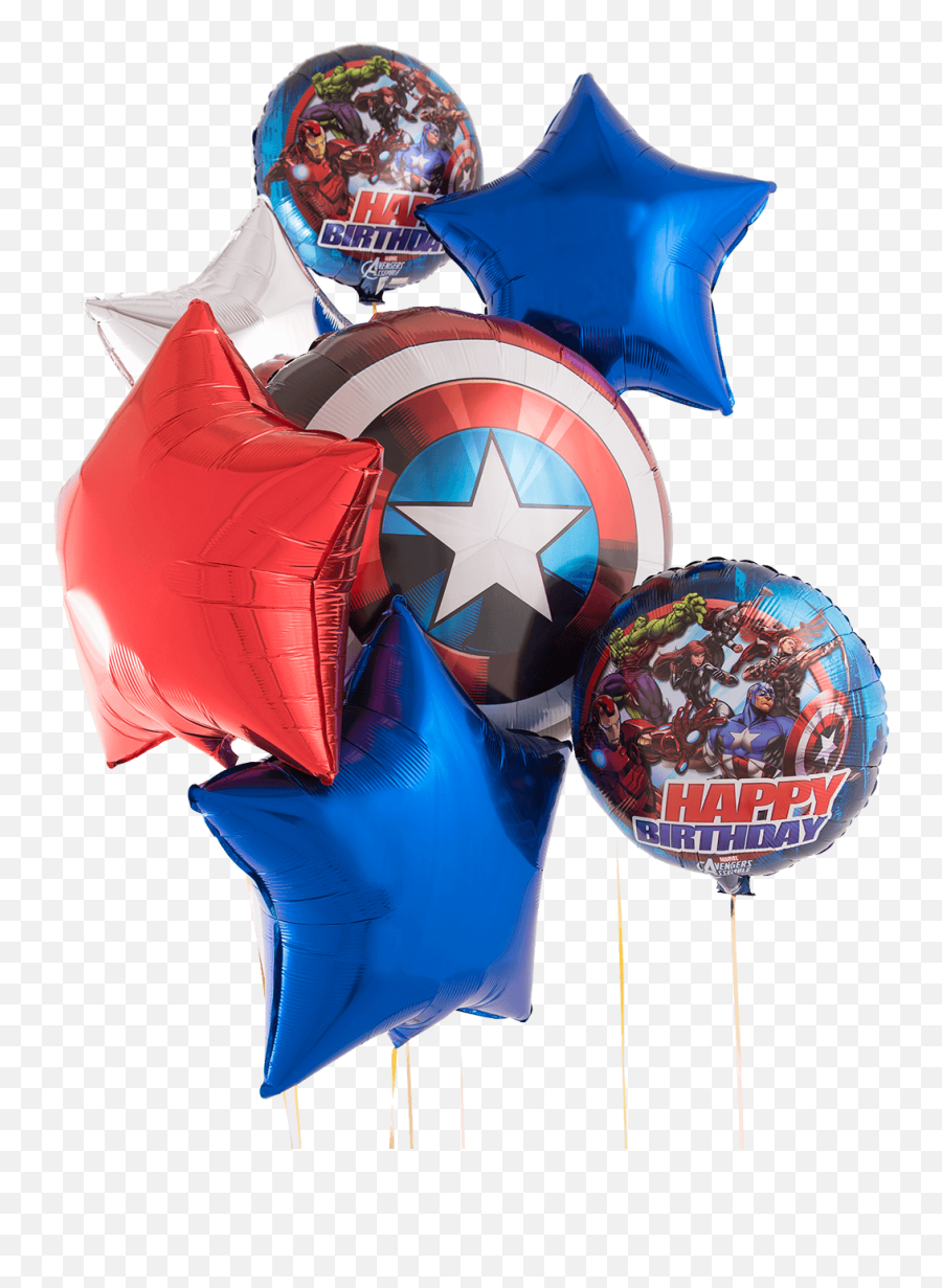 Marvel Avengers Captain America Licensed Foil Balloon Bouquet - Happy Birthday Captain America Balloons Emoji,Avengers Emojis