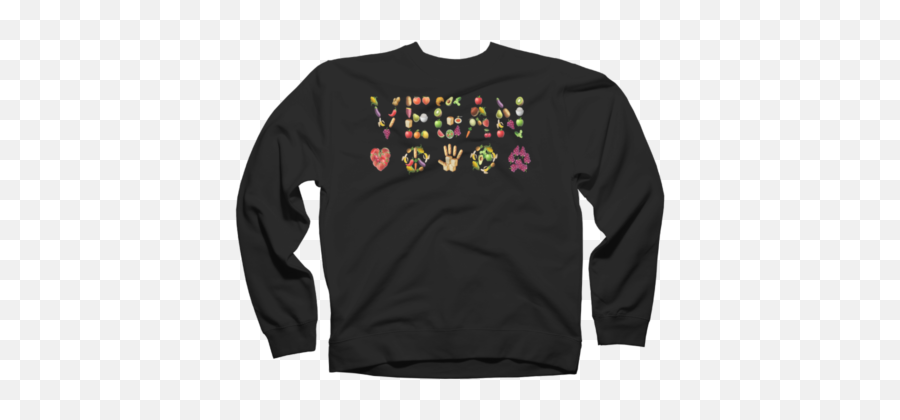 Nutrition Facts For Vegan Diets Crewneck By Riddleparty - Sweater Emoji,Emoji Collage