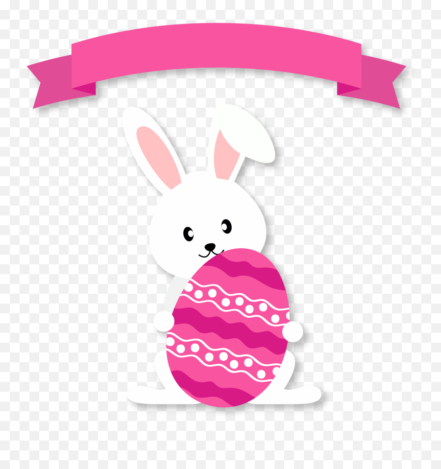 Egg Rabbit With Bunny Ribbon Easter - Easter Eggs Bunny Vector Emoji,Bunny Emoticon Text