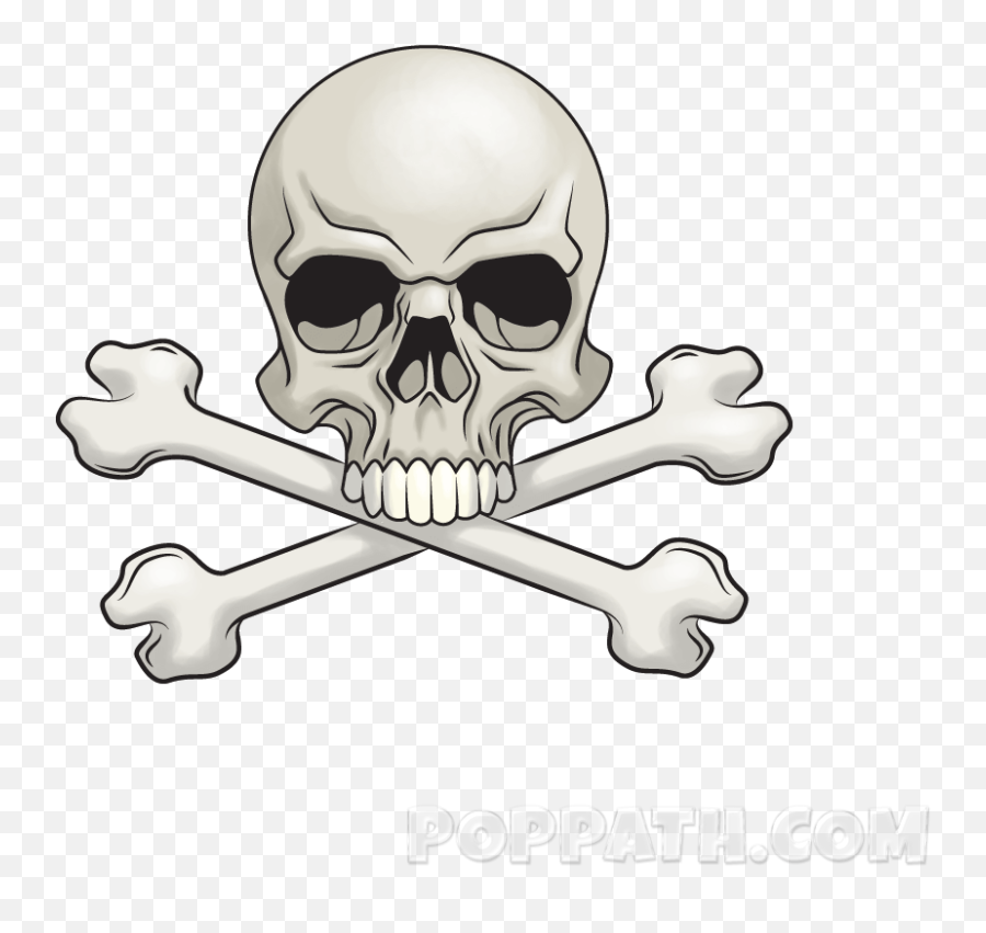 How To Draw A Crossbones Skull - Skull Emoji,Skull Crossbones Emoji