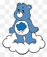 Care Bear Carebear Carebears Grumpy Sad - Cartoon Care Bear Blue Emoji,Care Bear Emoji