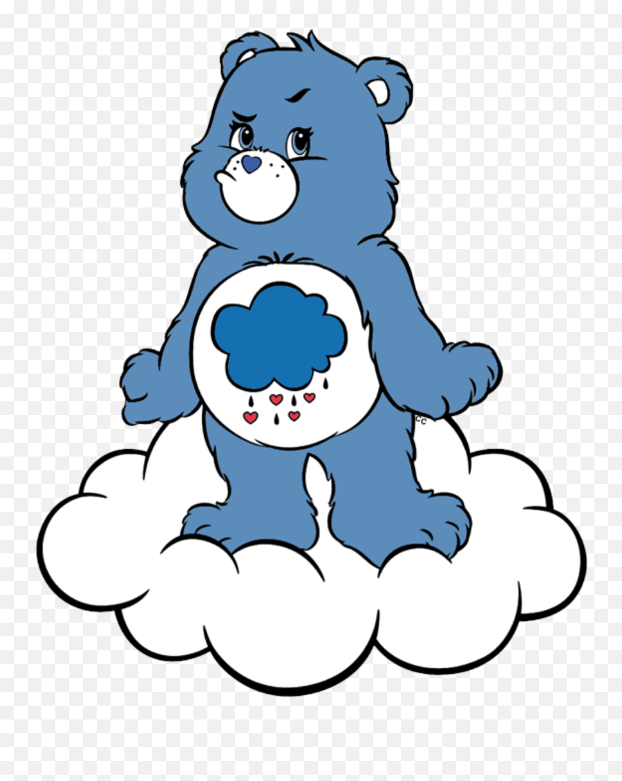 Care Bear Carebear Carebears Grumpy Sad - Cartoon Care Bear Blue Emoji,Care Bear Emoji