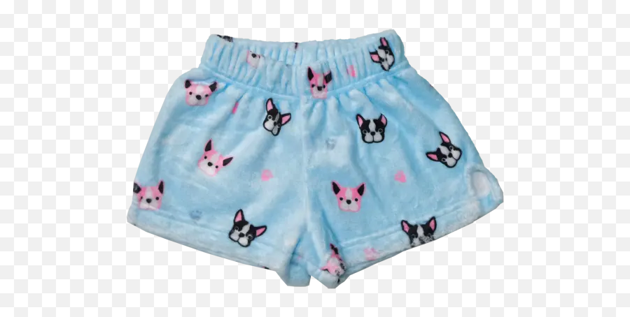 Frenchie Plush Shorts - Pattern Emoji,French Bulldog Emoji