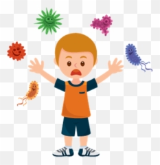 Washing Hands Get Away Bacteria Clipart - Transparent Washing Hands Cartoon Emoji,Bacteria Emoji