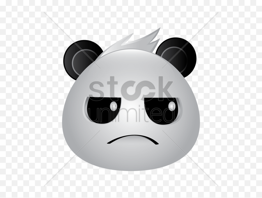 Panda Bear Sad Vector Image - Giant Panda Emoji,Panda Emoticon