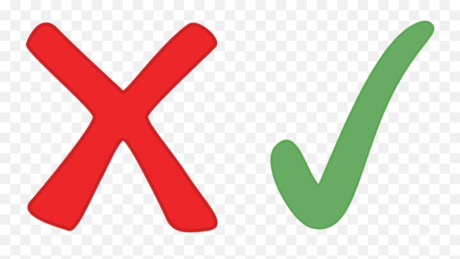 Right Wrong Red Green Icon - Right And Wrong Logo Emoji,Donkey Emoticon