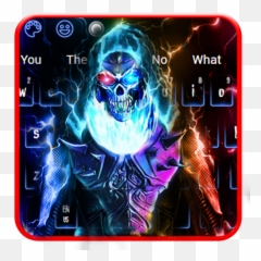Neon Ghost Keyboard Theme - Skull Emoji,Android Ghost Emoji