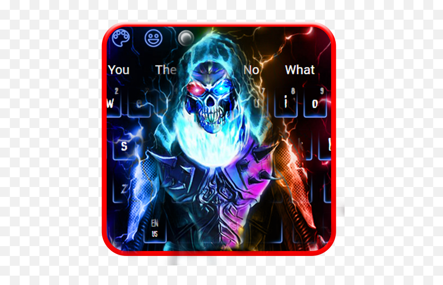 Neon Ghost Keyboard Theme - Skull Emoji,Android Ghost Emoji