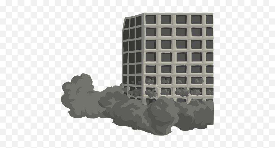 Vector Image Of Building Demolition - Building Falling Clipart Emoji,Smoke Cloud Emoji