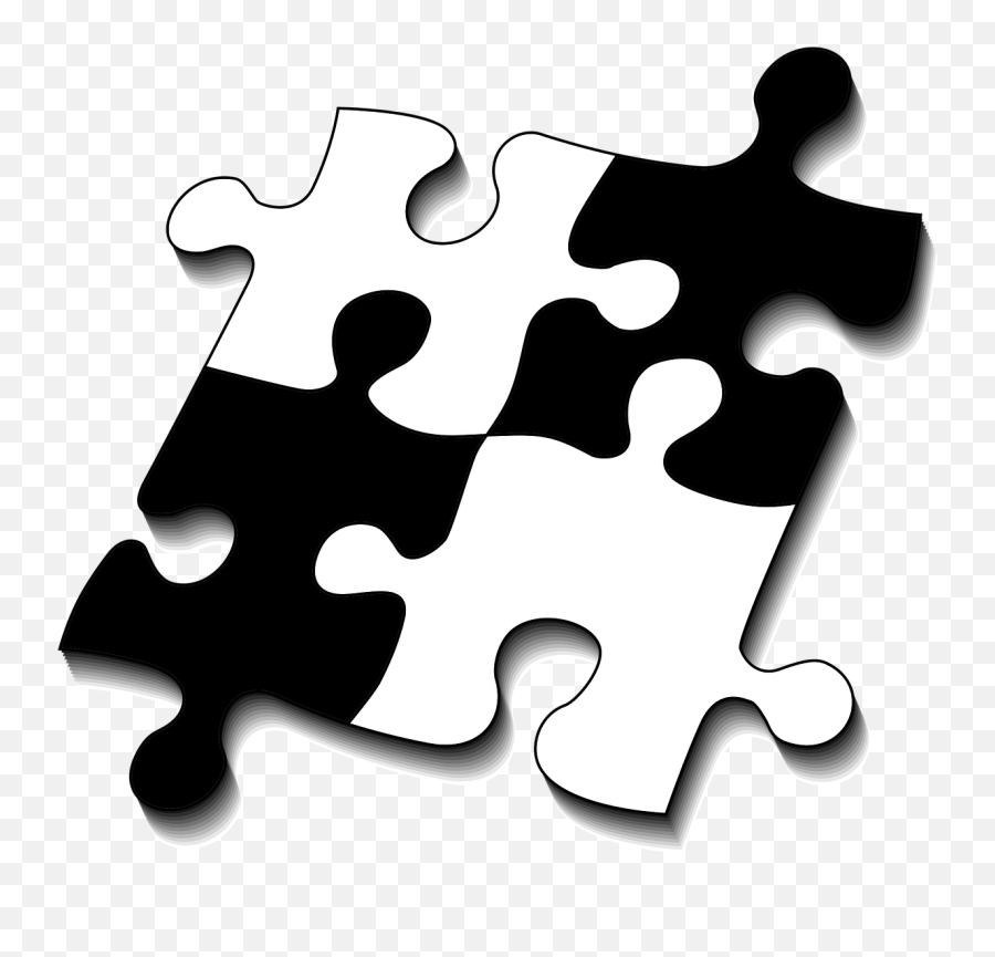 Puzzle Share Four Fit Piecing Together - Puzzle Png Black And White Emoji,Emoji Jigsaw Puzzle