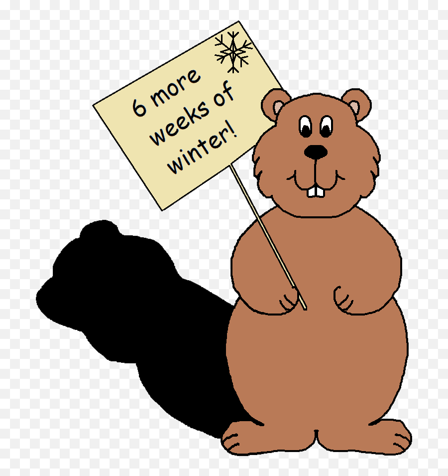 6 More Weeks Of Winter Clipart - Groundhog Day 2018 Clipart Emoji,Winter Emojis