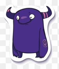 Crazy Purple Monster - Cute Goat Emoji