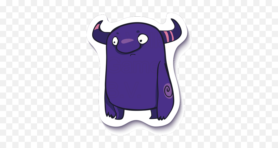 Crazy Purple Monster - Cute Monster Goat Emoji,Purple Monster Emoji