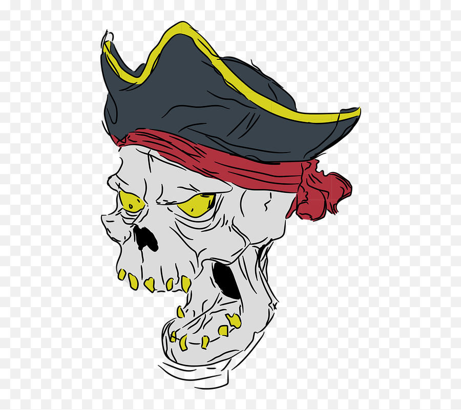 Pirate Skull Death - Cartoon Emoji,Pirate Hat Emoji