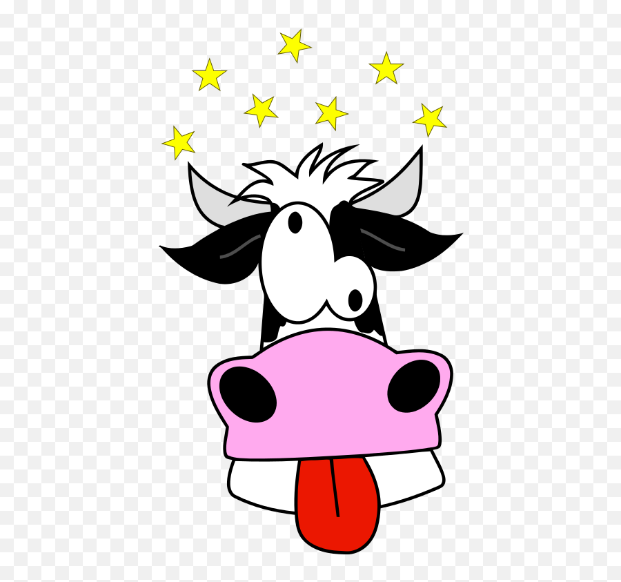 Nutty Cow - Crazy Cow Cartoon Emoji,Emoji With Star Eyes