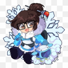 Overwatch Mei Overwatchmei Ice Snow Blue Chibi Girl Sno - Cartoon Emoji,Overwatch Emoji