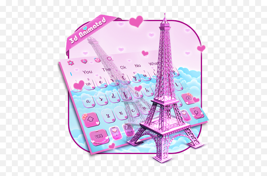 Pink Paris Eiffel Tower Keyboard Theme - Tower Emoji,Eiffel Tower Emoji
