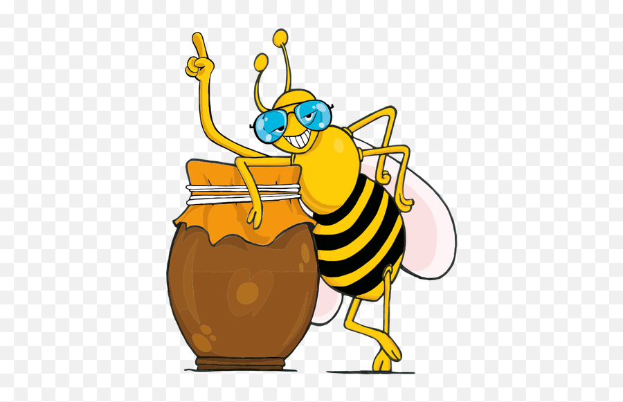 Grinning Honey Bee - Honey Bee Clipart Emoji,Honey Pot Emoji