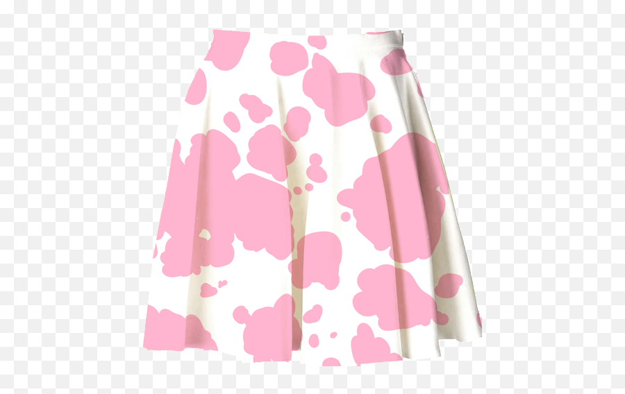 Strawberry Cow Pretty Skirt Pink Sticker By Lisa - Pink Cow Print Skirt Emoji,Emoji Skirt