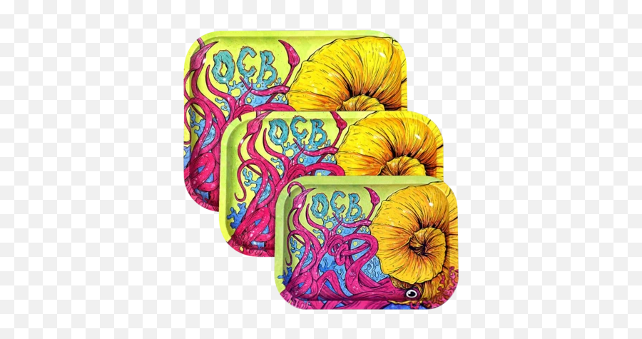 Ocb Cephalopod Rolling Tray - Ocb Limited Edition Metal Rolling Tray Emoji,Thicc Thinking Emoji