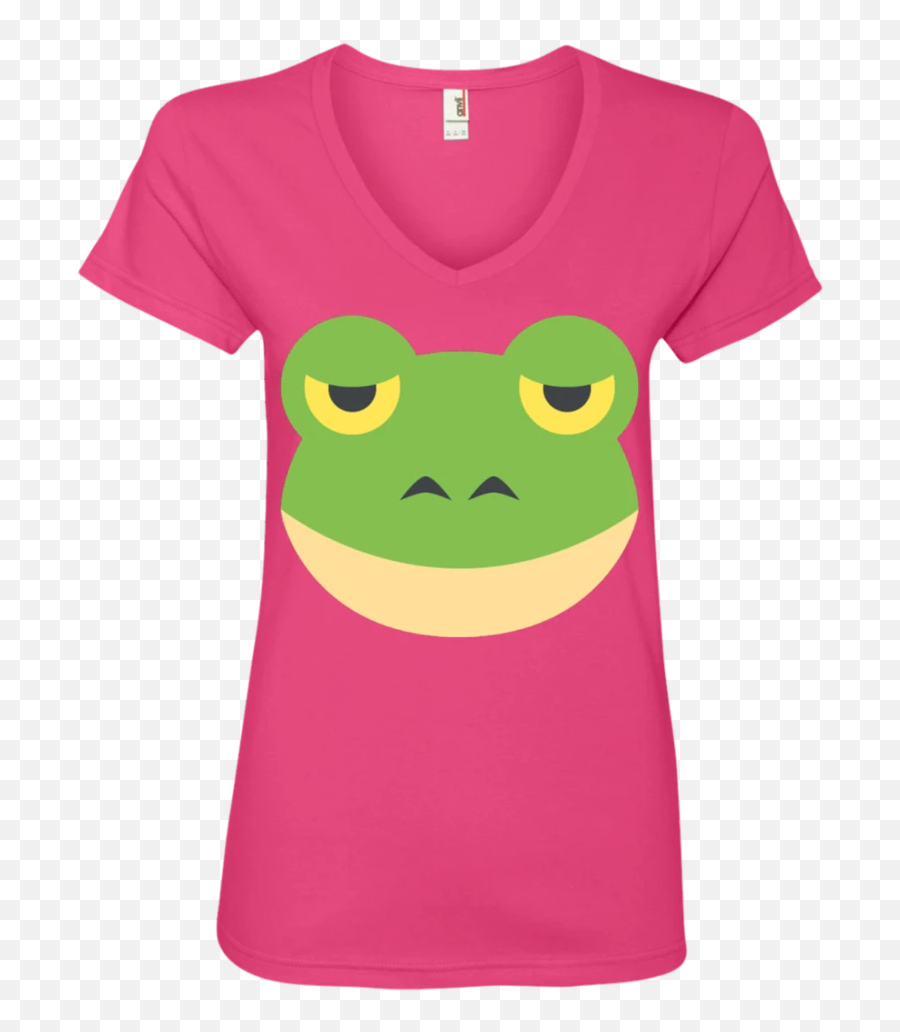 Frog Face Emoji Ladies V,Reaper Emoji