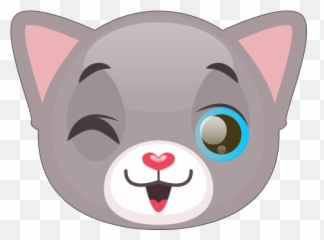Cute Cat And Kitten Emoji - Cat Mouth Smile Vector,Grey Cat Emoji