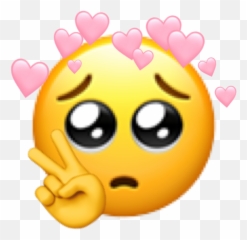 Shy Emoji Shyemoji Cute Heart Sticker - Happy,Harambe Emoji