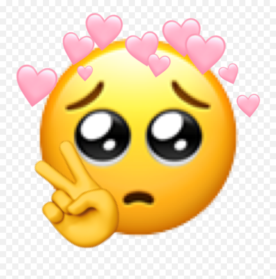 Shy Emoji Shyemoji Cute Heart Sticker - Happy,Harambe Emoji