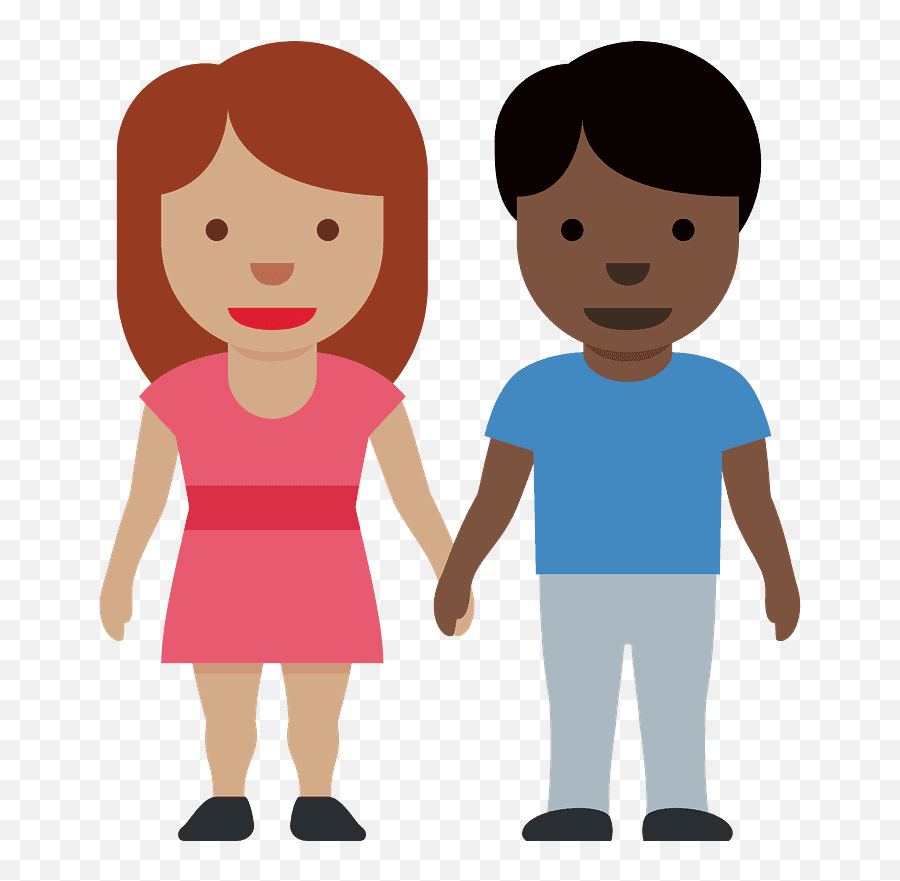 Man Holding Hands Emoji Clipart - Piel Claro,Boy And Girl Holding Hands Emoji