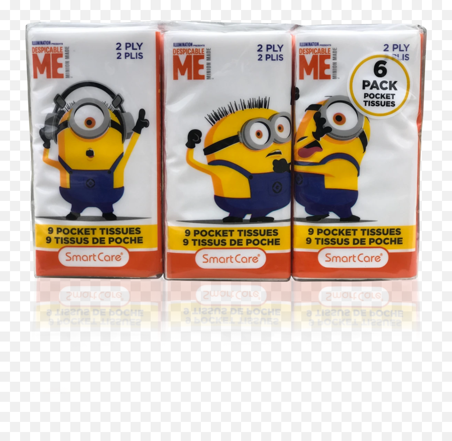 Smart Care Minions Pocket Tissue 6 Pack - Cartoon Emoji,Minion Emojis