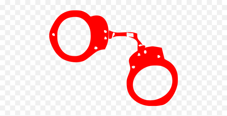 Red Handcuffs Icon - Transparent Background Handcuff Clipart Emoji,Handcuff Emoticon