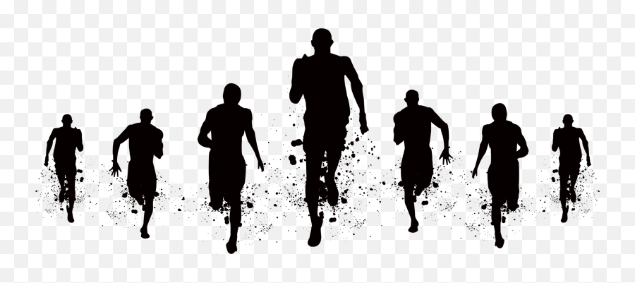 Marathon Running Silhouette Png - Silhouette People Running Png Emoji,Runner Emoji