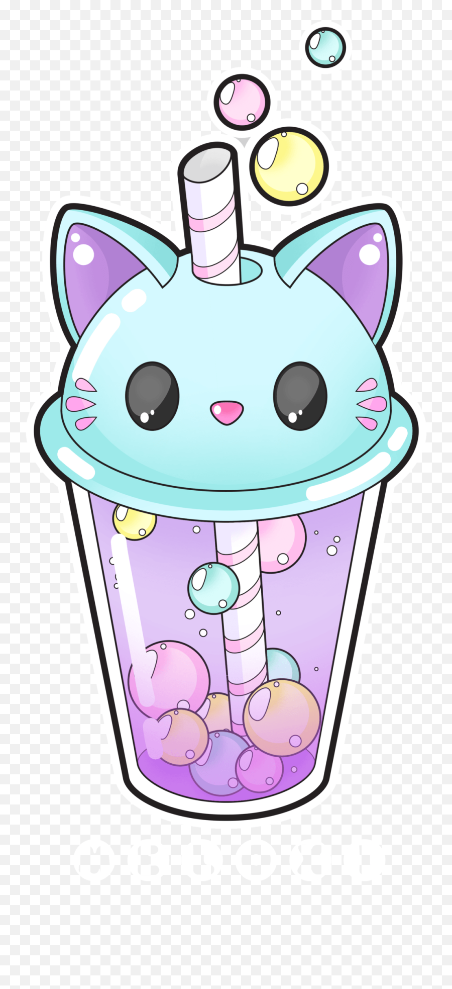 Kawaii Cat Wallpapers - Cat Bubble Tea Emoji,Nyan Cat Emoji