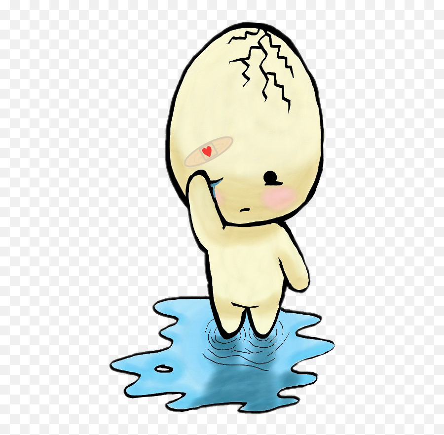 Moot Cute Sticker Egg Cry Sad Hurt - Cartoon Emoji,Head Hurt Emoji