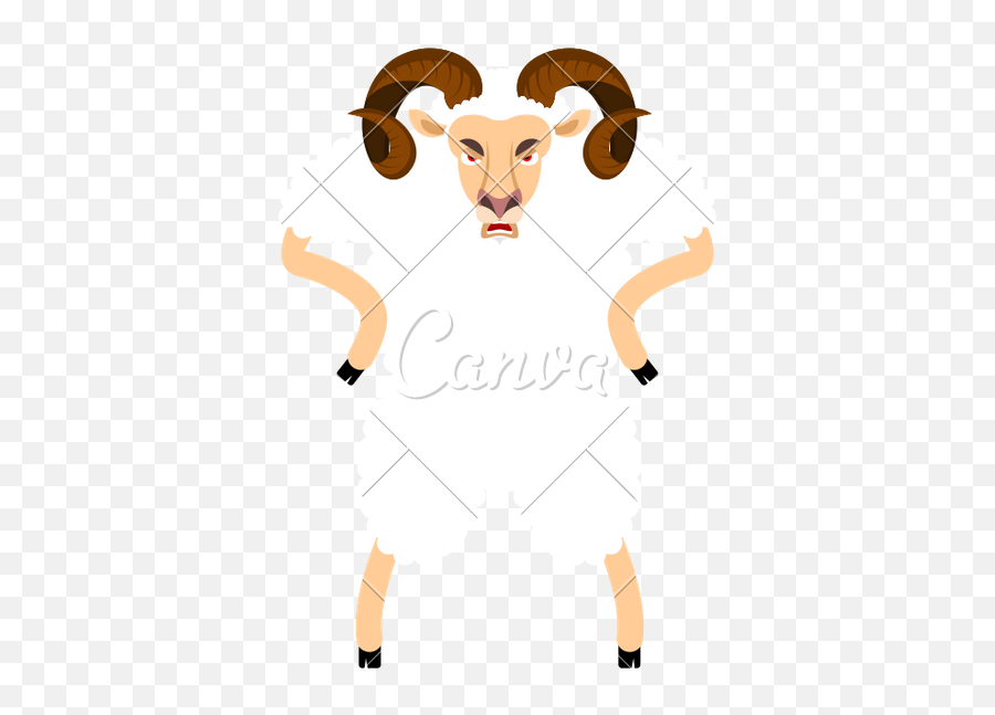 Ram Angry - Cartoon Emoji,Sheep Emoji
