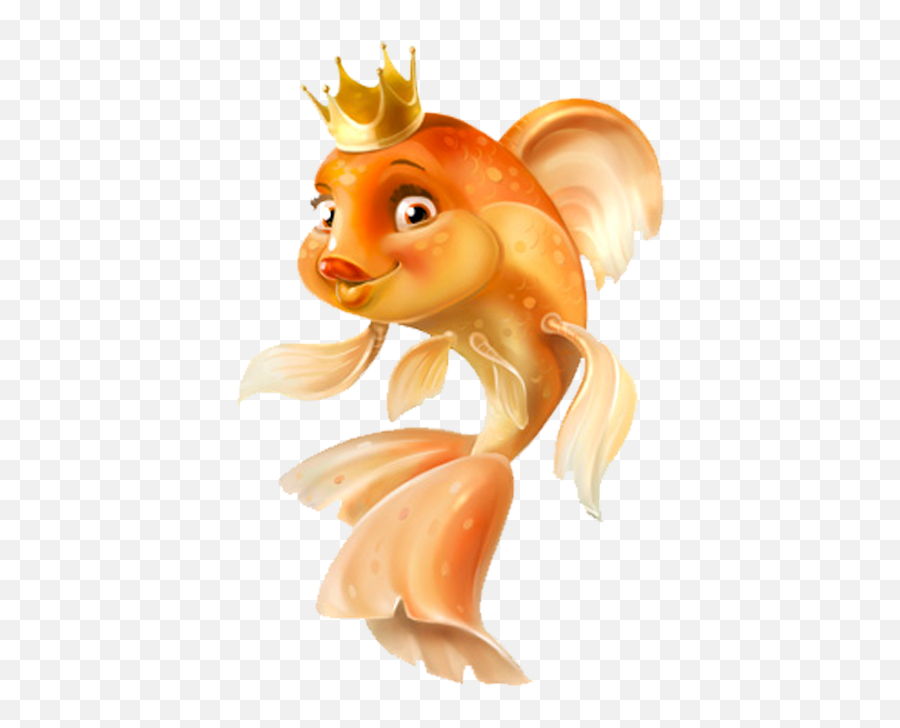 Download Clipart Cartoon Fish Little - Queen Fish Cartoon Emoji,Goldfish Emoji